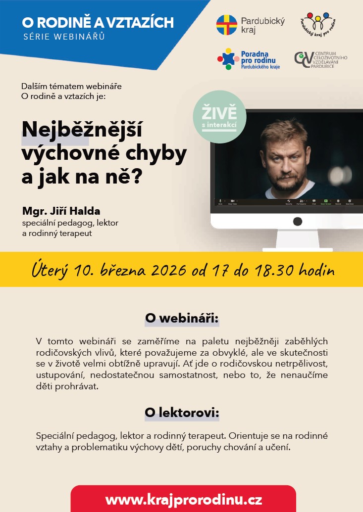 Webinář - Nejběžnější výchovné chyby a jak na ně?
