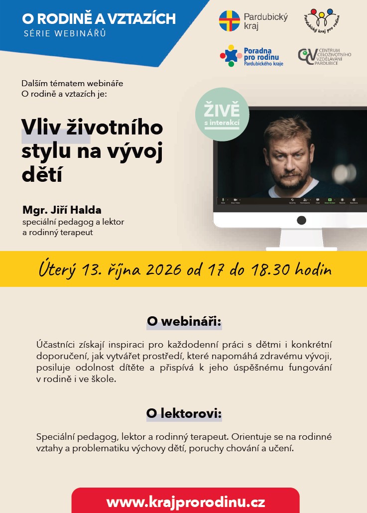 Webinář - Vliv životního stylu na vývoj dětí